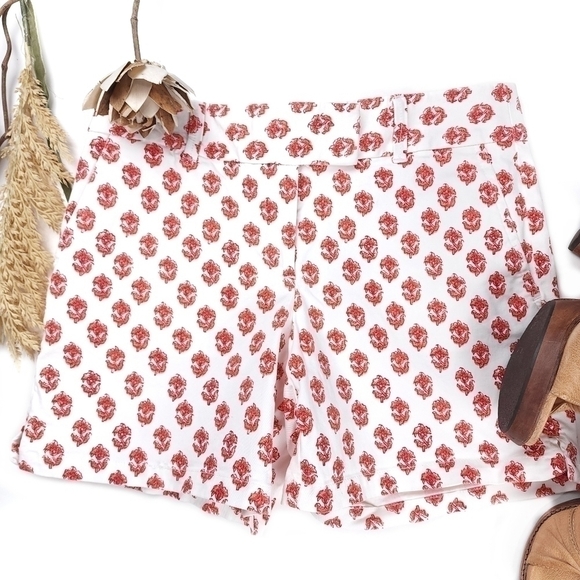 New Loft The Riviera Short White Red Sz 4 Petite - Picture 13 of 15